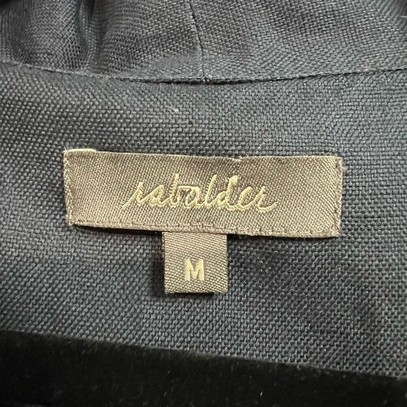 Rabalder Navy Blue Linen Cotton Blend Single Button Closure Blazer Sz M Womens - Picture 3 of 10